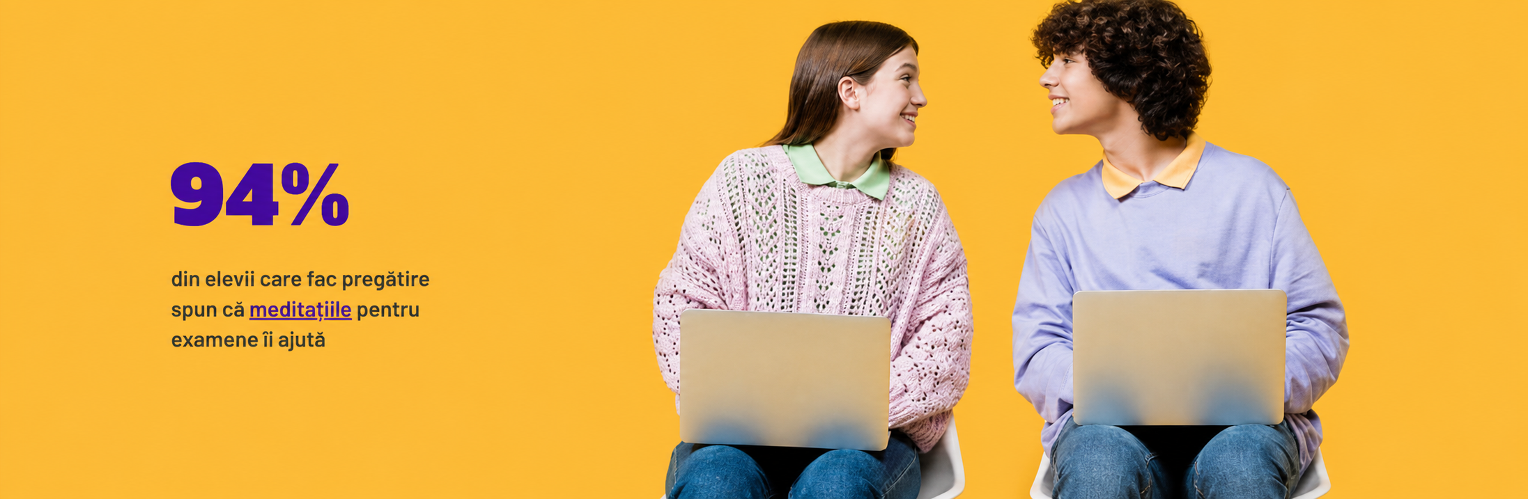 94% din elevii care fac pregătire spun că meditațiile pentru examene îi ajută.